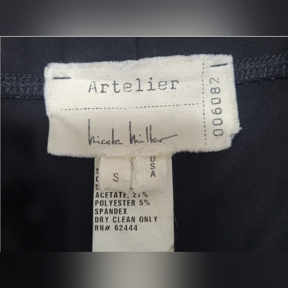 Artelier Nicole Miller Style BD10093 Wide Leg Flowy Flare Black Pants Size Small - Picture 7 of 9